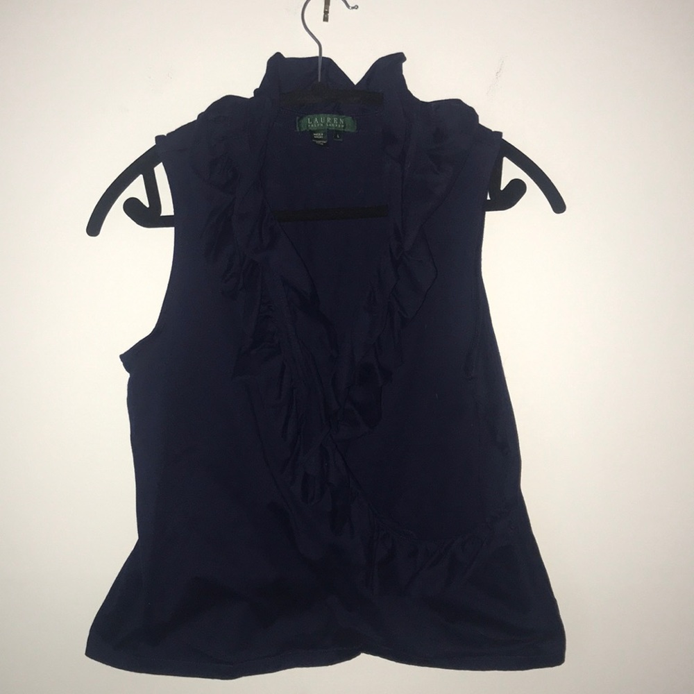 Ralph Lauren Navy Ruffle Tank Top